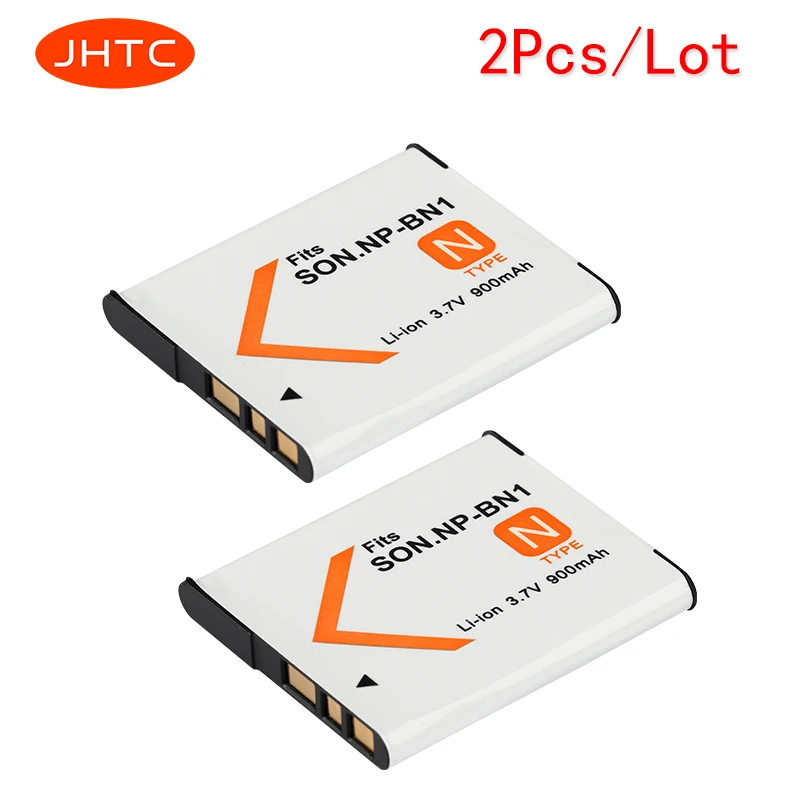 JHTC 2Pcs 900mAh NP BN1 Battery NPBN1 NP BN1 BN Batteries For SONY DSC
