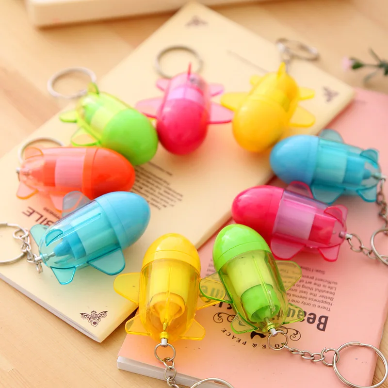 

50pcs/lot airplane style ballpoint pen with Key Chain creative stationery promotion children gift school prize
