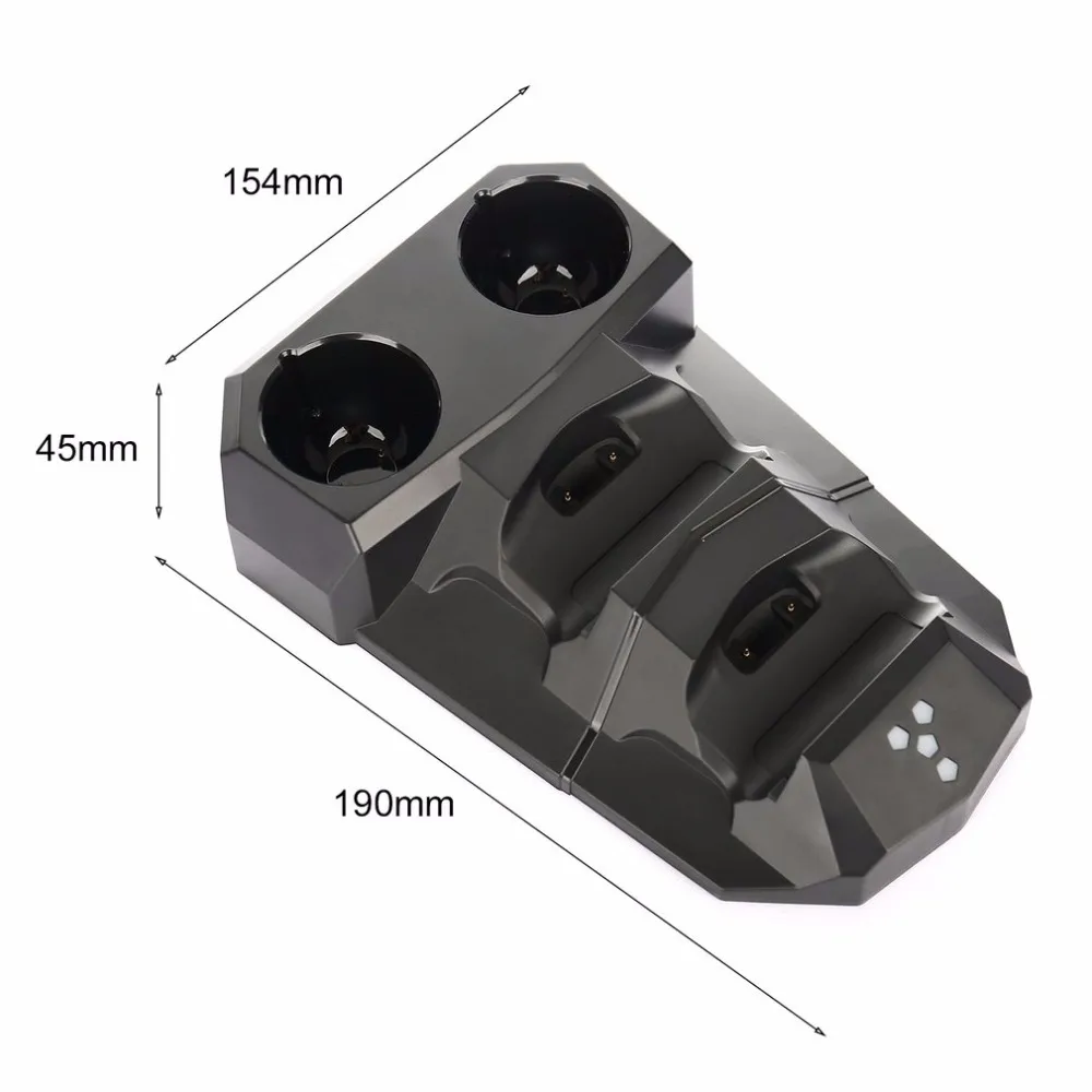 4-в-1 зарядка через usb док-станция с светодиодный светильник с двумя Зарядное устройство Зарядка Док-станция для Playstation для PS3 двигаться для PS4 Очки виртуальной реальности VR контроллеры держатель