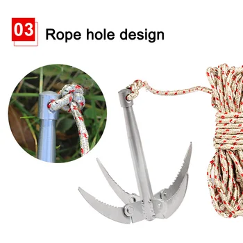 

Water Grass Anchor Cutter Tool Outdoor Folding Four Hook Fishing Supplies Anchor knife folding weed knife H99F
