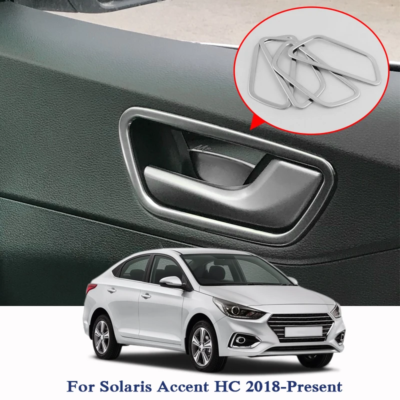 Автомобильный Стайлинг внутренняя дверная ручка рамка блесток для hyundai Solaris Accent HC- крышка внутренней дверной ручки наклейки с блестками