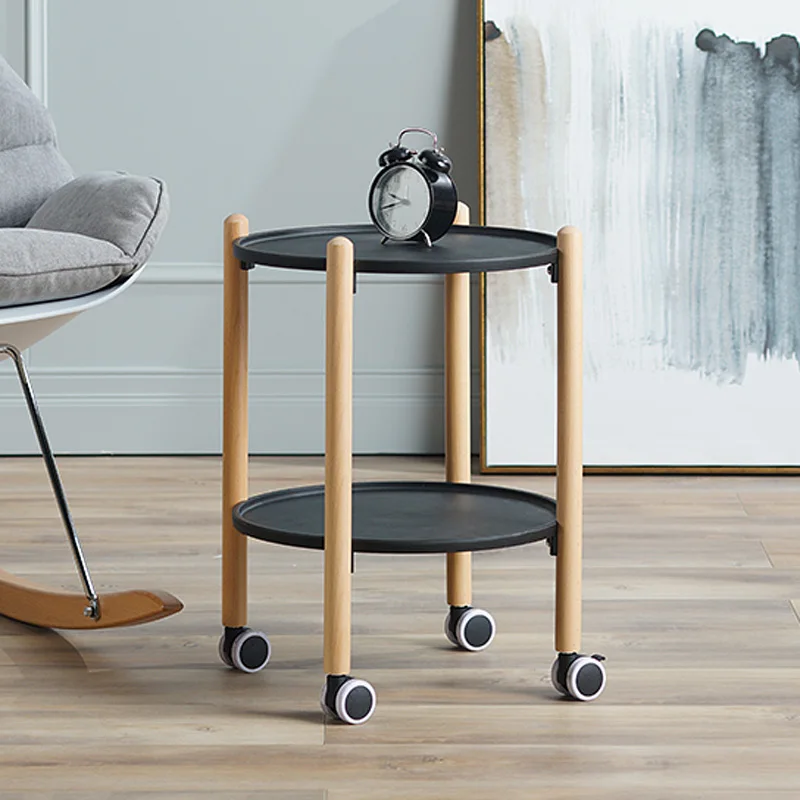 Beach Wood Removable End Table 2 Layers Dining Car Round Coffee Table Beach Wood Removable End Table 2 Layers Dining Car Round Coffee Table