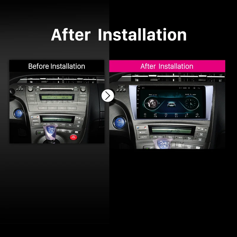 Discount Harfey HD Touchscreen Radio 9" Android 8.1 for Toyota Prius 2009-2013 Left hand driver GPS Navi Bluetooth WiFi Mirror Link USB 5