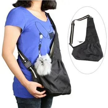 

1PCS X Puppy Dog Cat Strap Sling Carrier Bag Oxford Cloth Black