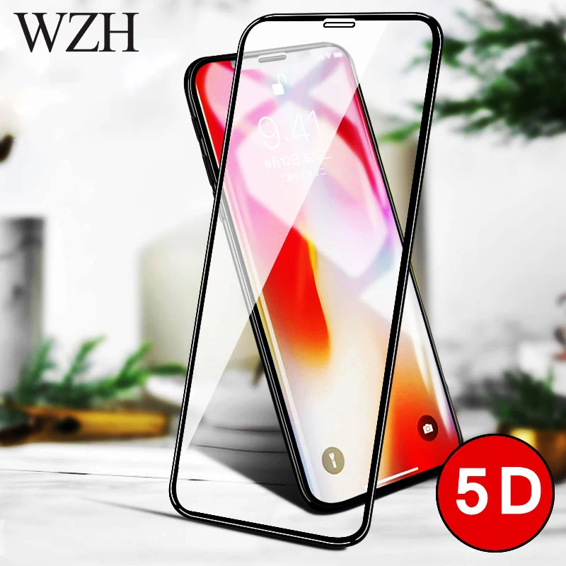 Роскошное 5D закаленное стекло для iPhone X 7 8 6 S Plus полное покрытие защита экрана 3D 4D