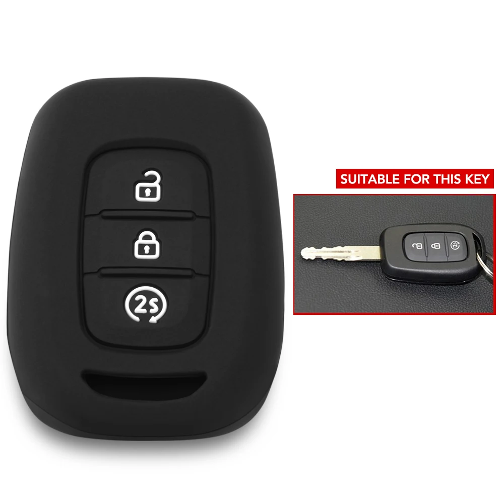 

Silicone Car Key Cover Case Key Bag Holder for Renault Duster 3 button Remote Key Car Styling Interior Accessories