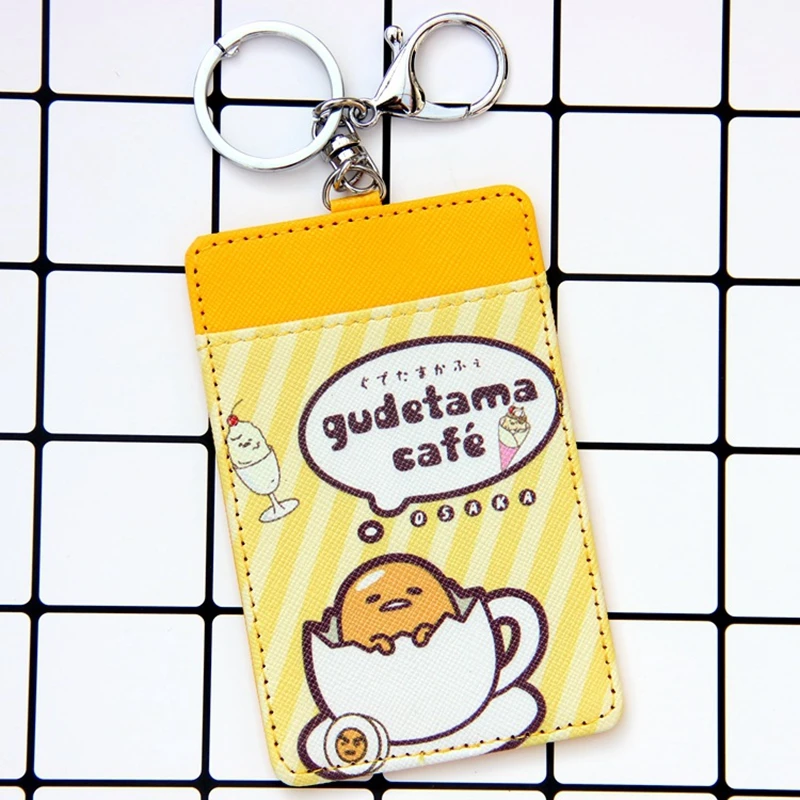 Кавайная Милая мелодия, две звезды, значок, держатель Gudetama ID, держатель для карт, кожа, автобусные карты, аксессуары для школы, офисные принадлежности