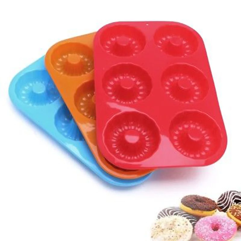 

1pc Silicone Donut Mould Baking Pan Non-Stick Donut Mold Safe Baking Tray Maker for Cake Biscuit Cake Tools Color Random