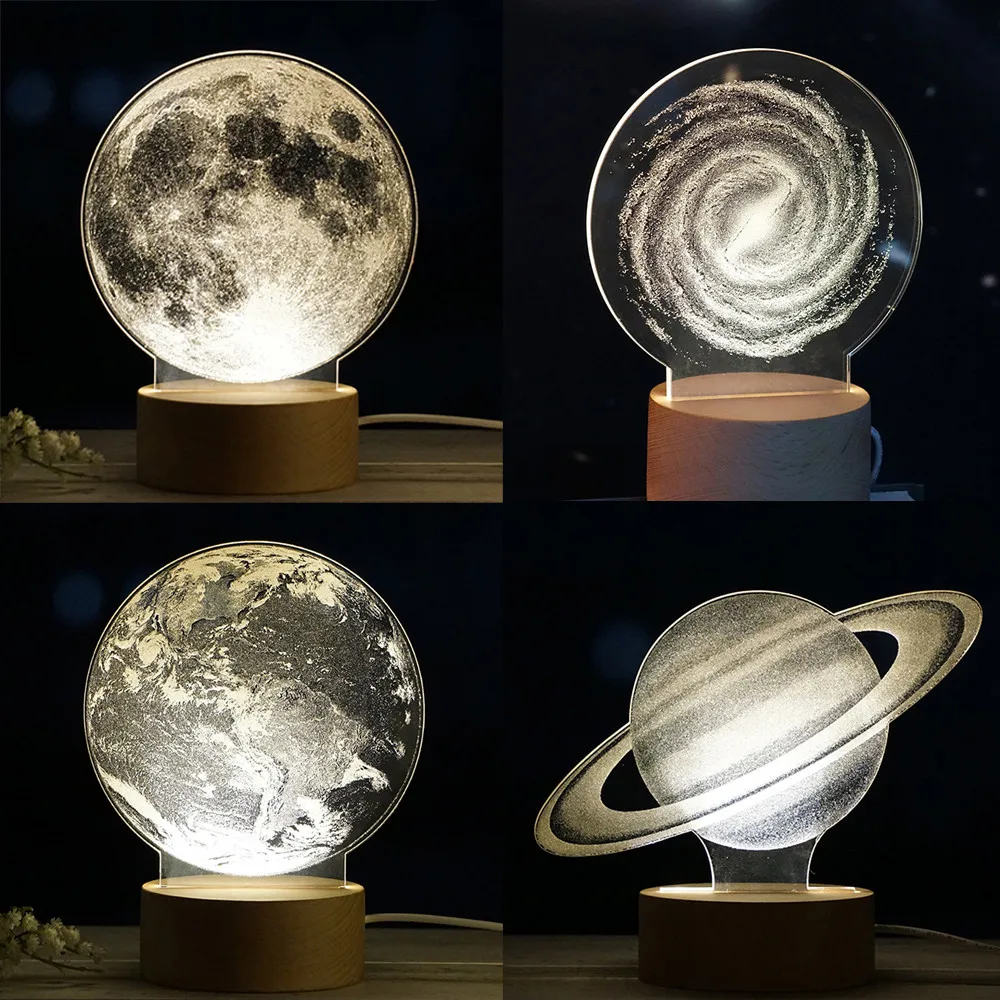 

Milky Way Panel Acrylic 3D LED Creative Desk Lamp Material ABS Earth Lamp Night Light Desk Gift