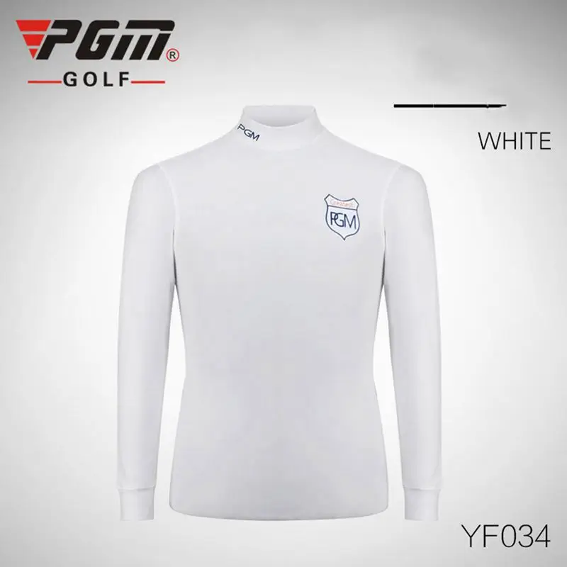 PGM Long-sleeved Nylon T-shirt golf Men's Shirt Clothing Keep warm Clothes Autumn Winter White Black Gray  (6)