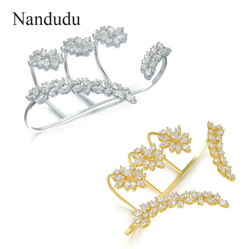 

Nandudu Woman Palm Bracelet GP New Arrival Hand Cuff Bangle Female Wedding Party Jewelry Gift R1116 R1178