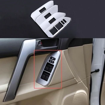 

4X Door Handle Holder Window Lift Swich Cover Trim For Toyota Prado FJ150 2010-2016