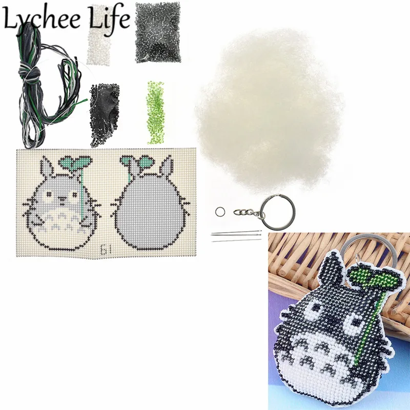 Lychee Life Мультяшные бусины Набор для вышивки крестом милый в форме тороро бисерный