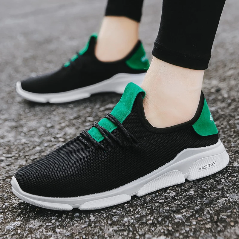 

Fashion Trend Sneakers Men Lace Up Casual Shoes Man Breathable Mesh Flats Canvas Shoes Cheap White Male Walking Footwear