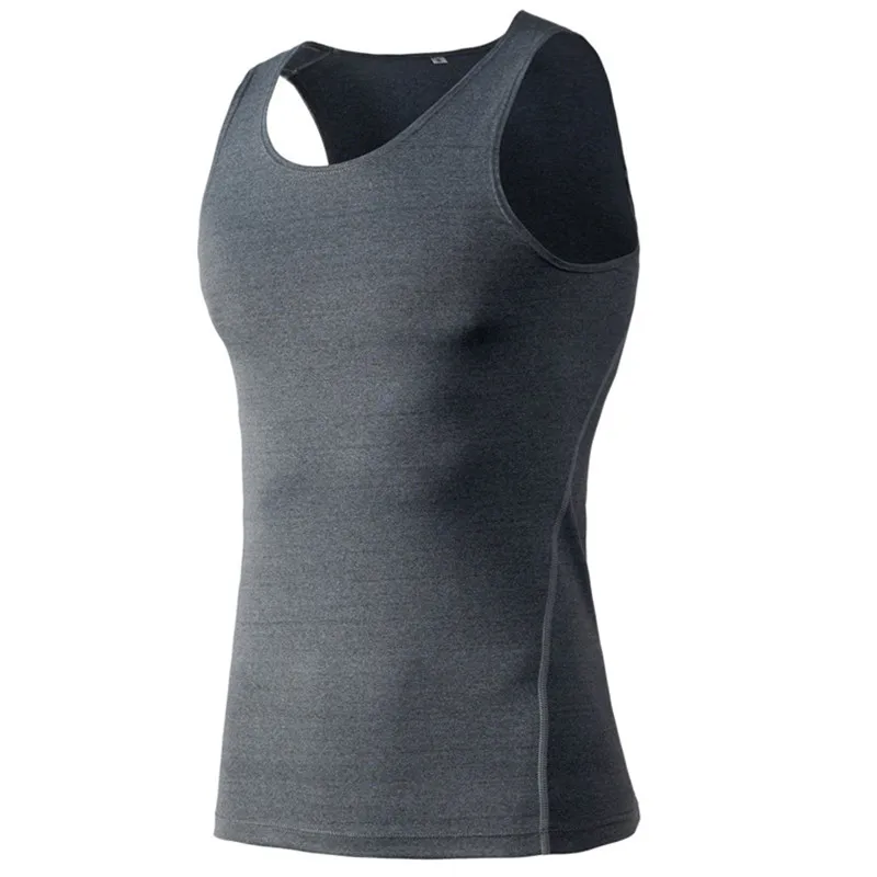 

Quickly Dry Mens Running Shirts Compression Tight Gym Tank Top Fitness Sleeveless T-shirts Sport Basketball Running Vest 68