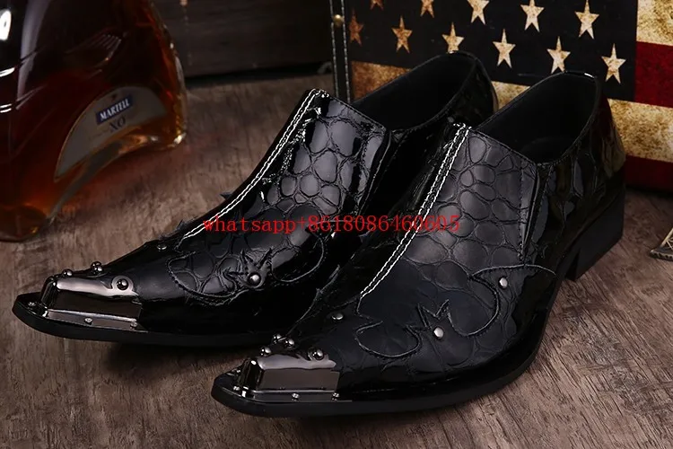 Details about   Mens Pointy Toe Lace up Snakeskin Chunky Highten New Dress Formal Leather Shoes 
