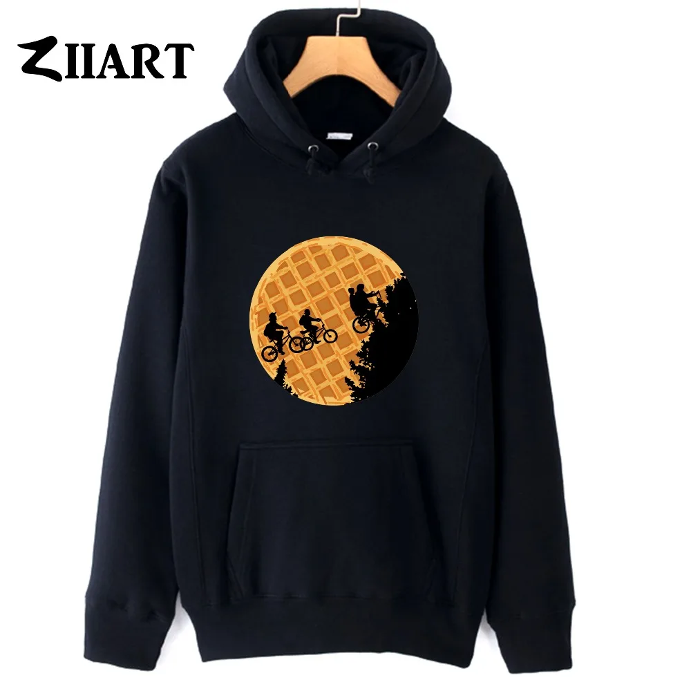 

bikes trees Waffle Cookies Stranger Things Eleven Nancy Mike Wheeler Dustin boys man male autumn winter fleece hoodies