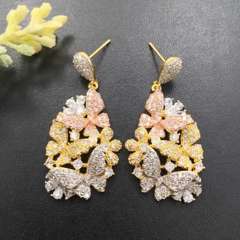 

Lanyika Fashion Jewelry Elegant Distinctive Flutter Butterfly Earrings Full Micro inlay Micro Plated Banquet Popular Best Gift