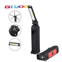 GIJOE светодиодный рабочий свет usb Перезаряжаемый Водонепроницаемый cob портативный свет встроенный аккумулятор с магнитным фонарик с креплением складной