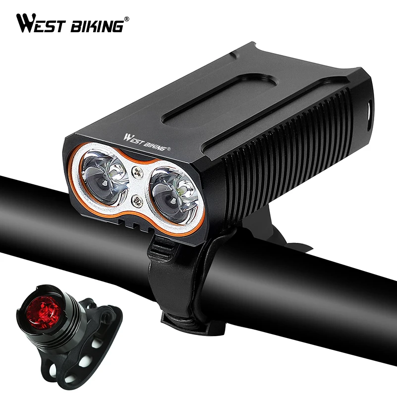 Excellent WEST BIKING MAX 2400LM Bike Light USB Charging 2 T6 LED Front Lamp Cycling Headlight IP-65 Waterproof Taillight Bicycle Lights 0 Excellent WEST BIKING MAX 2400LM Bike Light USB Charging 2 T6 LED Front Lamp Cycling Headlight IP-65 Waterproof Taillight Bicycle Lights 0