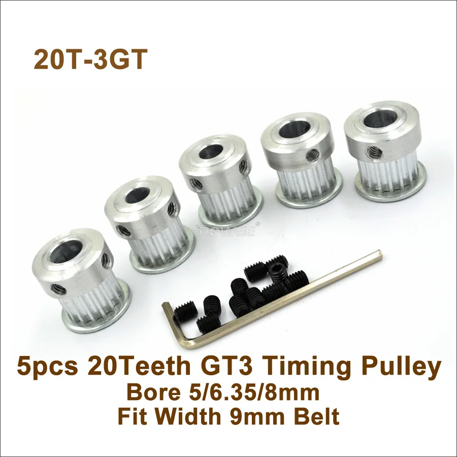 Зубчатый шкив с отверстием 5/6 35/8 мм 5 шт. 20 зубьев|pulley bore|timing pulley boregt3 timing |