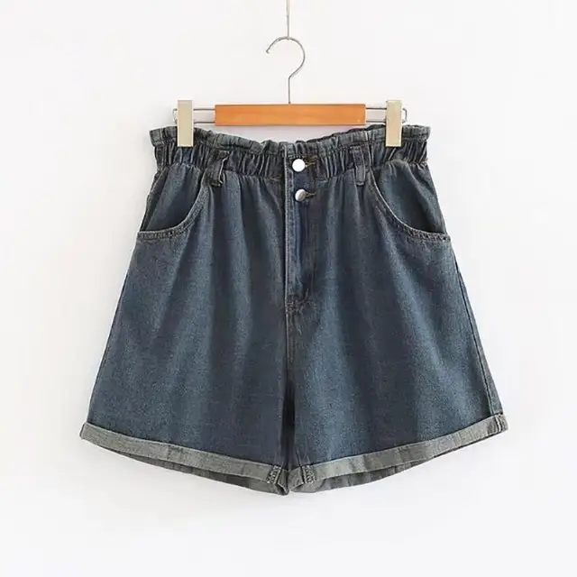 New Euro Style Women Denim Shorts Vintage High Waist Cuffed Jeans ...