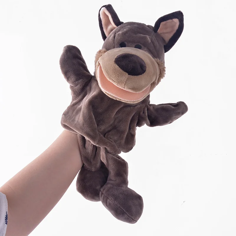 

Plush Hand Puppets Simulation Animal Grey Wolf Puppets Kids Gifts Hand Puppet Parent-child game Plush Toys for Boys