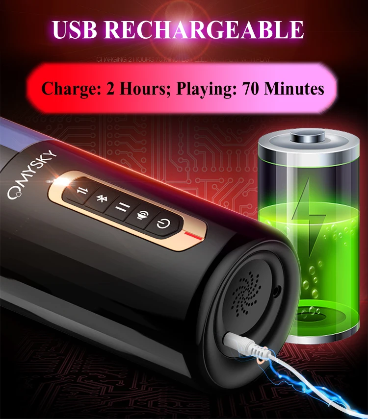 OMYSKY USB Recharger Bluetooth Vibrant Oral Avion Tasse Passion Coupe ...