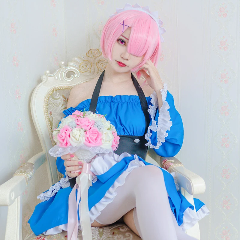 Вновь ноль Hajimeru Isekai Seikatsu Оперативная память u Remu REM парики горничный фартук платье