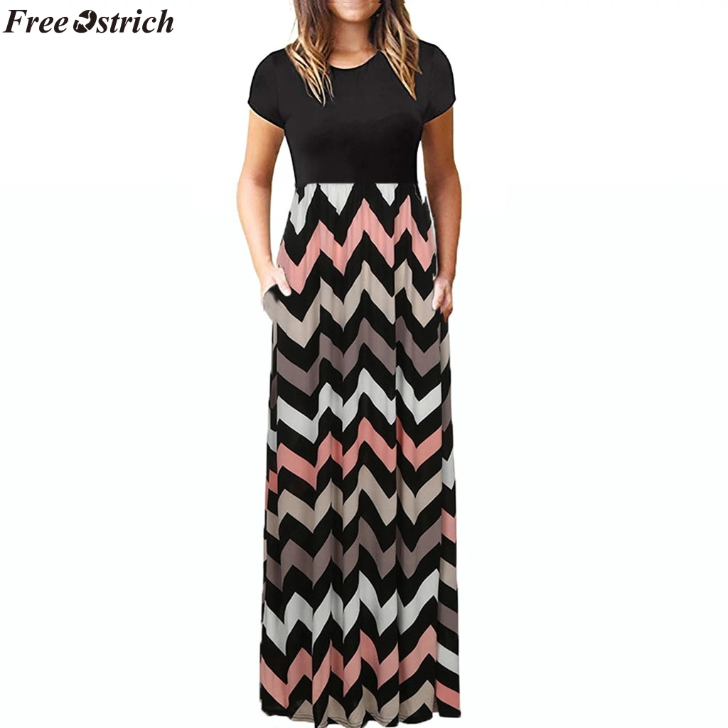 Бесплатная доставка OSTRICH 2019 vestidos verano женское Повседневное платье с длинным