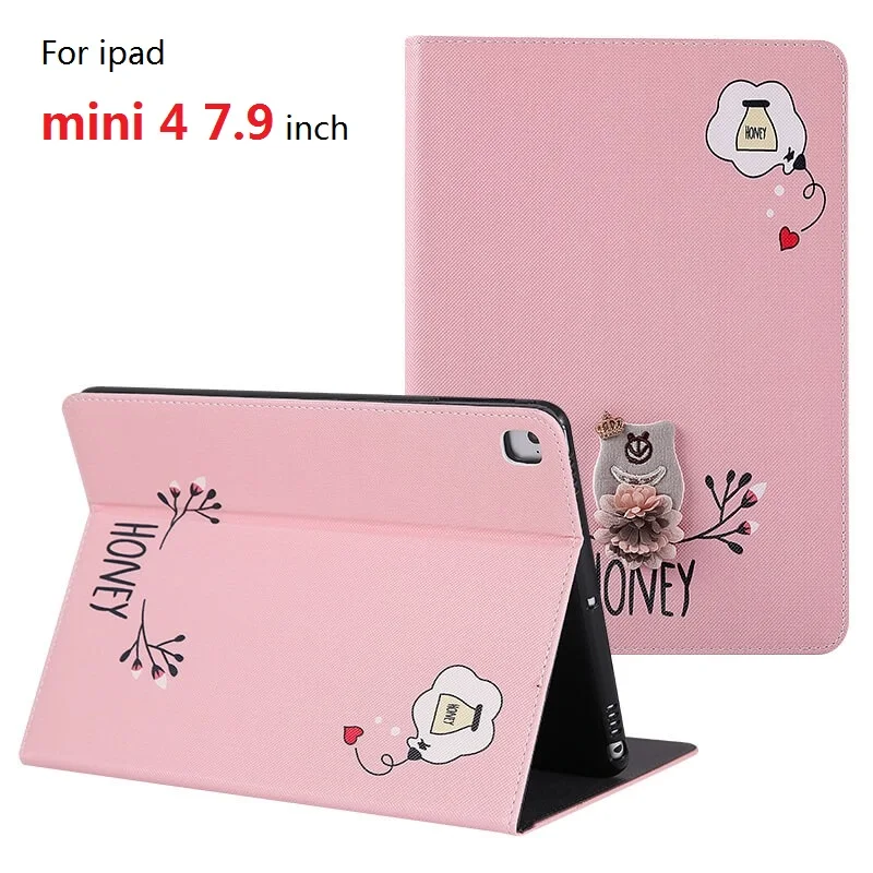 

Case For ipad mini 4 7.9 inch Handmade graphics with Auto Wake Up/Sleep Function Stand Smart Cover for ipad mini4 7.9" cases