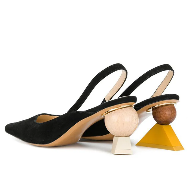 Special Design building blocks Heels Women Sandals Pumps Pointy Toe