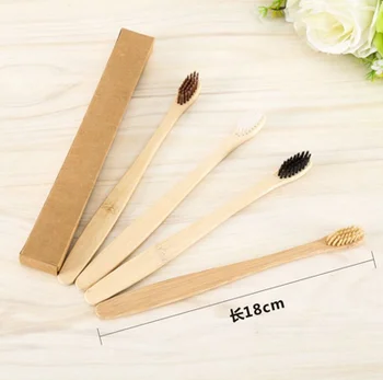 

by dhl or ems 500pcs Eco-Friendly Natural Bamboo Charcoal Toothbrush Soft Low Carbon Wooden Handle Portable Teeth Brush new