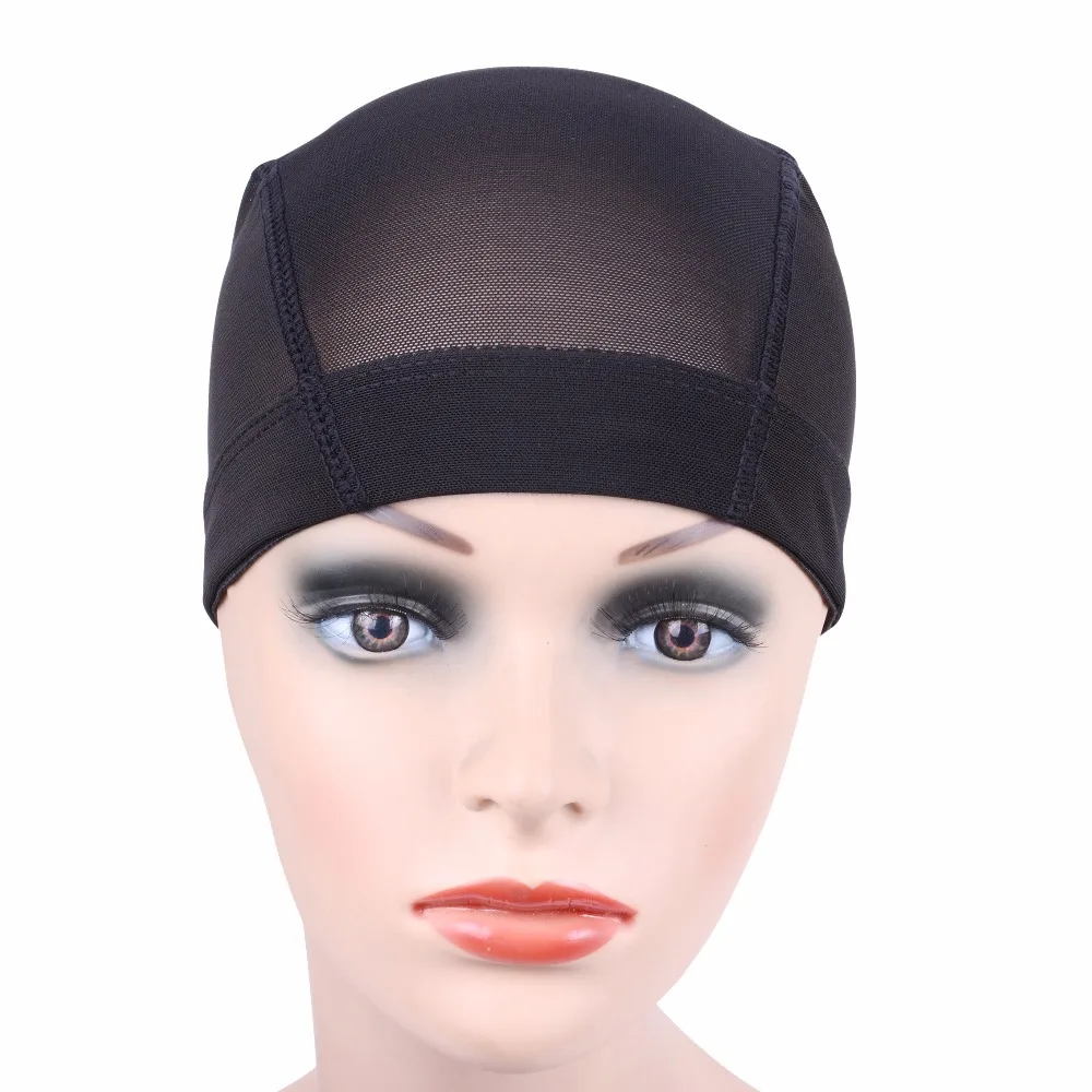 

2 Pcs/lot Black，Beige Dome Cornrow Wig Caps Easier Sew In Hair Stretchable Weaving Cap Elastic Nylon Breathable Mesh Net hairnet