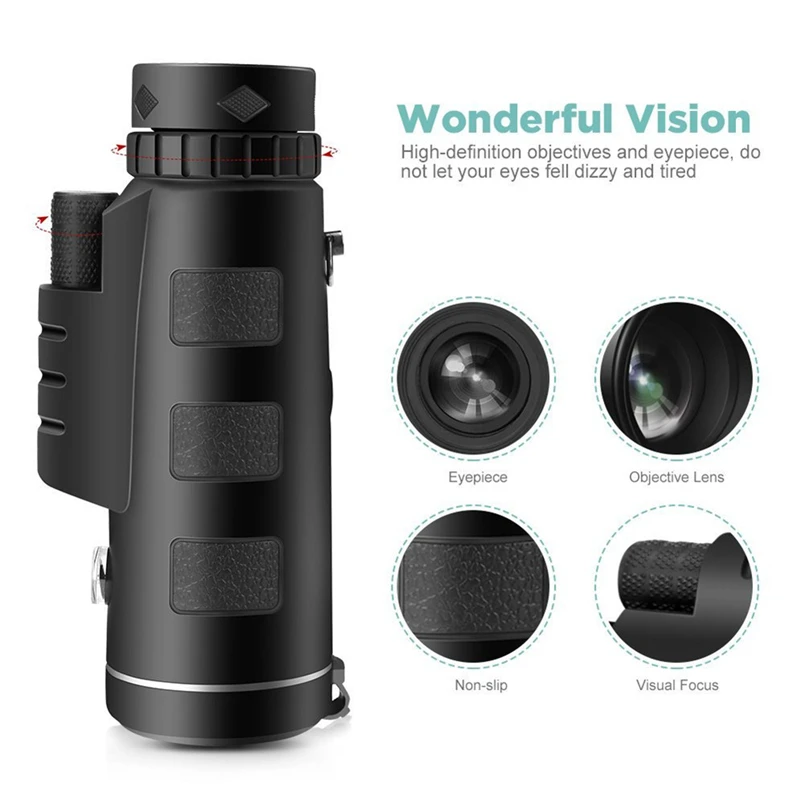 New Camping equipment Seiko Telescope Ultra High power 40X60 Portable HD Night Vision WaterProof Monocular #4DC10 (9)