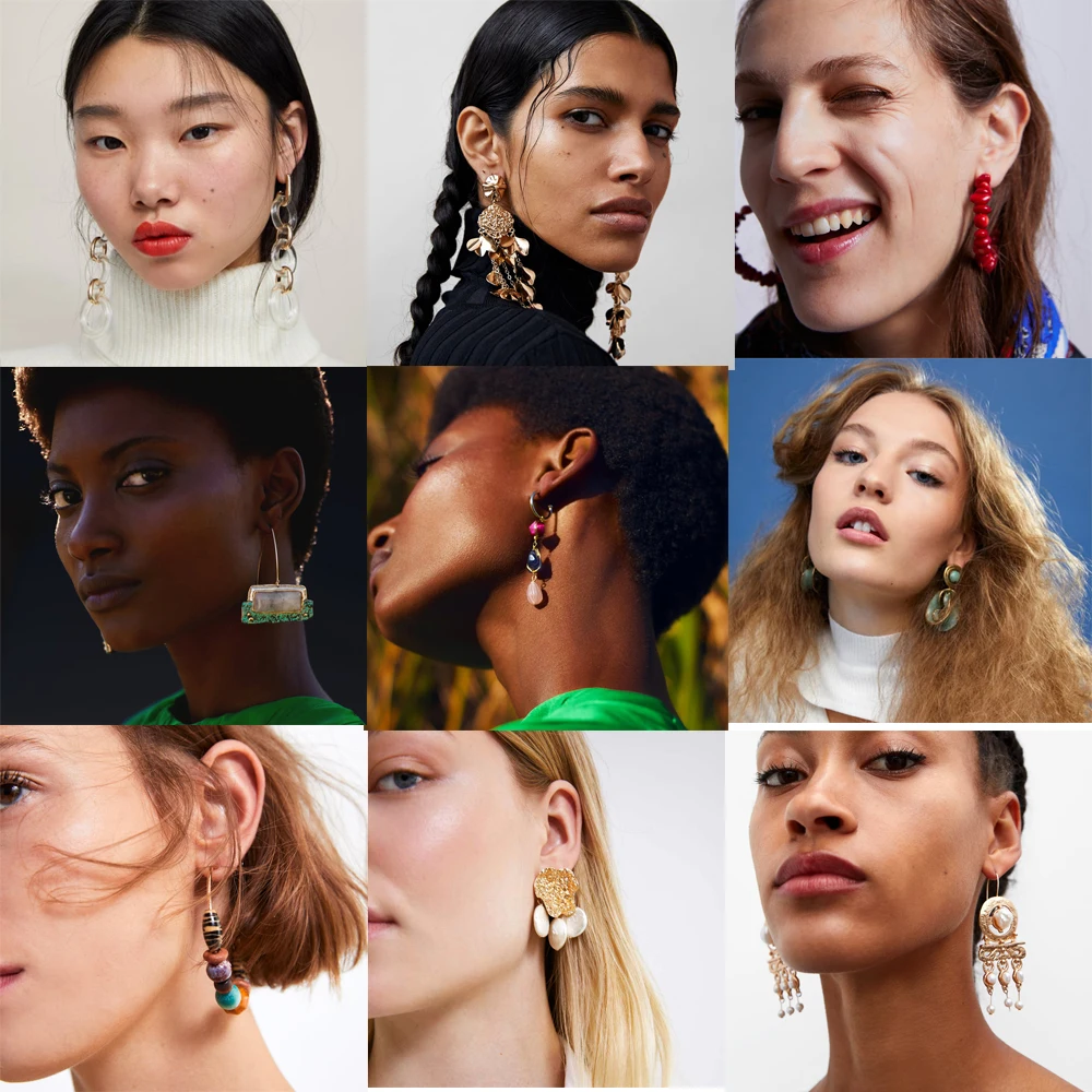 

Best Lady Bohemian Wedding ZA Drop Dangle Earrings for Women 32 Designs Vintage Simulated Pearls Hanging Statement Earrings Gift