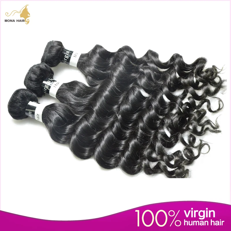Mona Weave Beauty Raw Indian Virgin Hair 4 Bundles 100 Natural