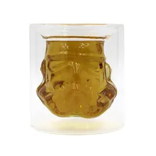 150 мл Звездные войны Штурмовик Пиво Вино Виски Вода Стеклянная Бутылка Прохладный Кристалл выстрел двойной слой кофе стеклянная чайная кружка посуда для напитков