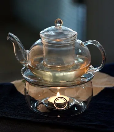 Стеклянная круглая форма теплое основание, жаростойкое стекло кристалл обычный чайник воды чайник подогреватель