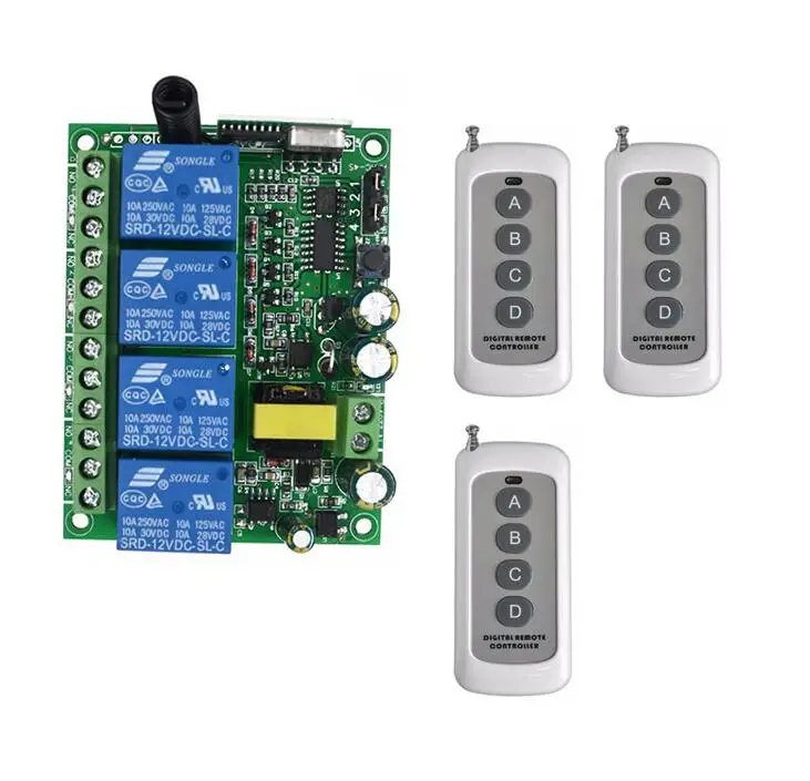 Lone range AC220V 220 V 4CH RF беспроводной пульт дистанционного управления реле системы