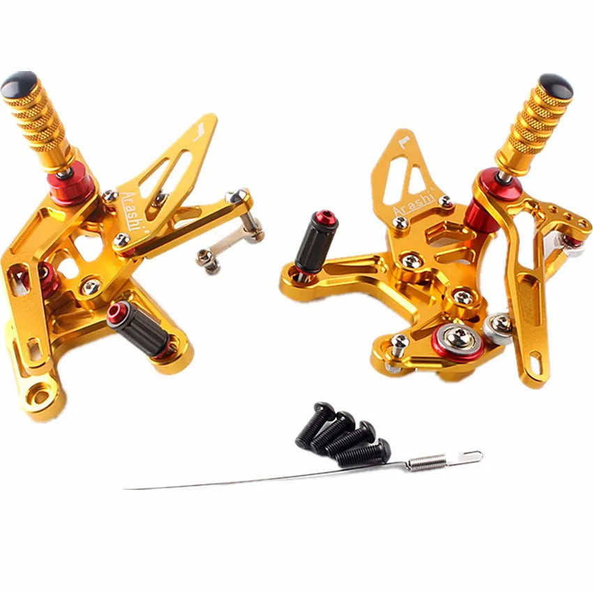 

Adjustable Rearset Foot Pegs CNC For Kawasaki Ninja ZX10R 2016 Aluminum Motorcycle Gold