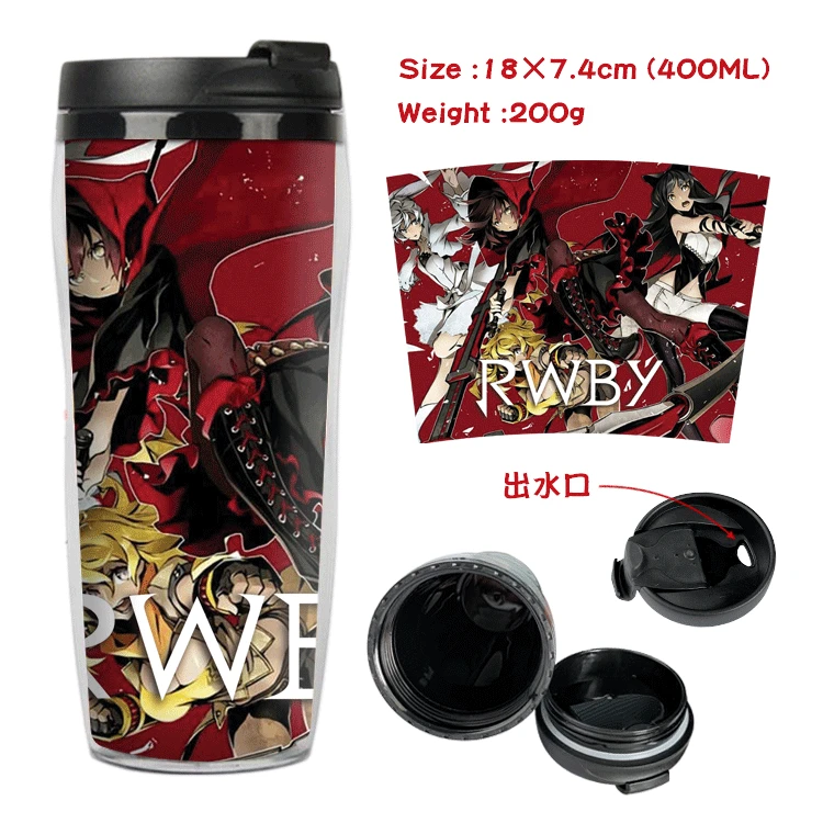 Аниме RWBY кружка кофейная чашка космическая чашка пластиковая бутылка для воды мальчики девочки обратно в школу подарок 400 мл