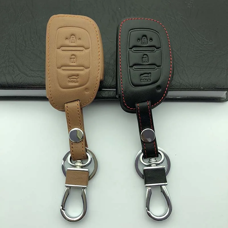 2017 100 leather key case high quality genuine leather car key cover
