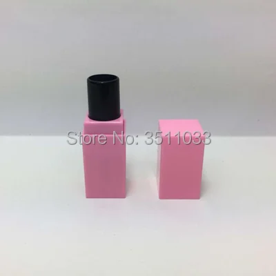 Pink 12,1 мм квадратные Розовые матовые тюбик губной помады пустой черный матовый бальзам для губ Упаковка-тубус косметический DIY контейнер для губной помады - Цвет: Pink