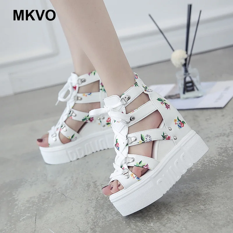 

Women Sandals 2019 New Wedges Shoes Women High Heels Sandals With Platform Shoes Female Wedge Heels Peep Toe Women Summer Shoes