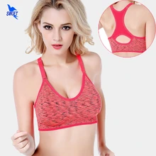 Стильный женский противоударный бесшовный спортивный бюстгалтер-борцовка Йога бюстгальтер для бега трусцой бега фитнеса пуш-ап мягкий эластичный для занятий спортом Топы
