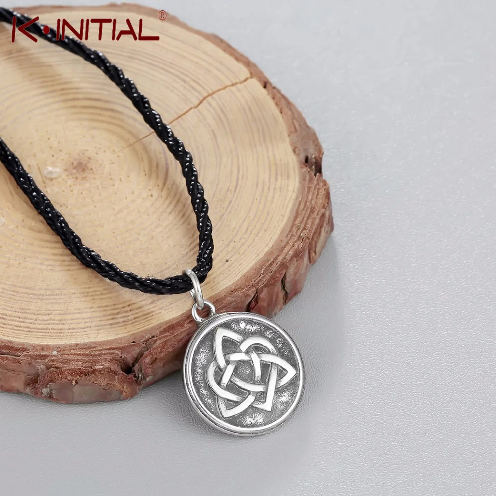 Kinitial Stainless Steel Circle Necklace Religious Infinite Chinese