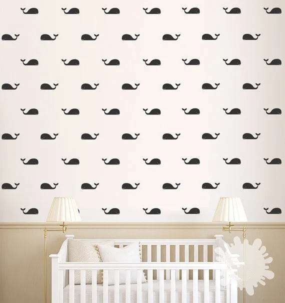 60pcs Whale fishing bathroom sticker, (30 left head + 30 right head) 60pcs Whale fishing bathroom sticker, (30 left head + 30 right head)