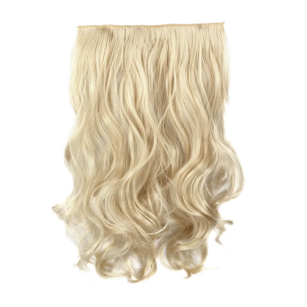 Blonde Hair Apply 24inch 60cm Synthetic Hair Extensions Wavy Full Head