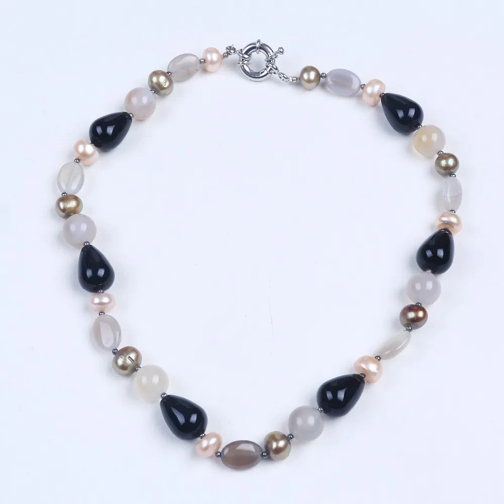 

Multi color freshwater pearl necklace big gagte women choker necklace jewelry as girl friends birthday gifts